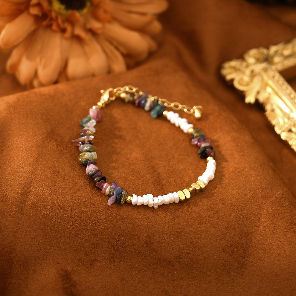 Tourmaline Natural Freshwater Pearl Bracelet