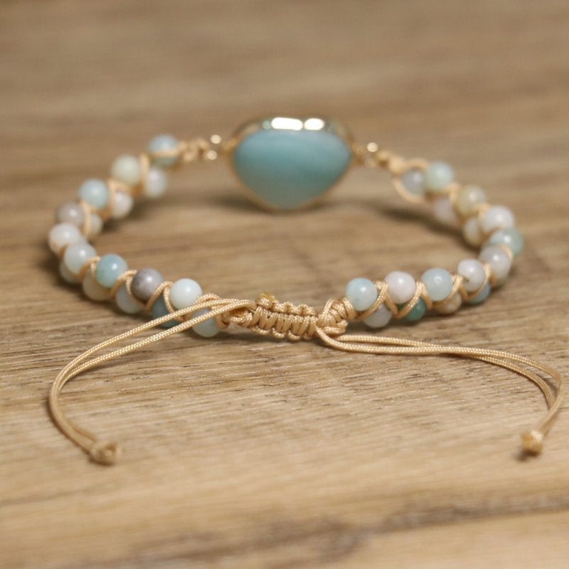 Natural Amazonite Woven Bracelet