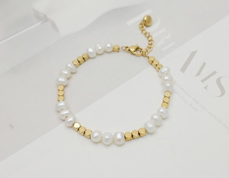 Golden Freshwater Natural Pearl Bracelet