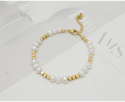 Golden Freshwater Natural Pearl Bracelet