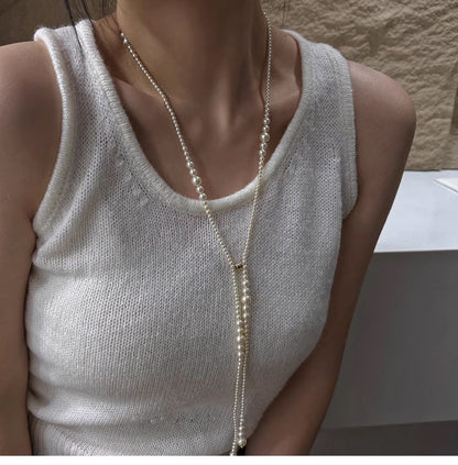 Multiple Wear Pearl Long Necklace