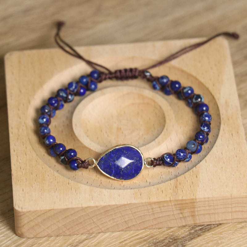 Natural Lapis Lazuli Woven Bracelet