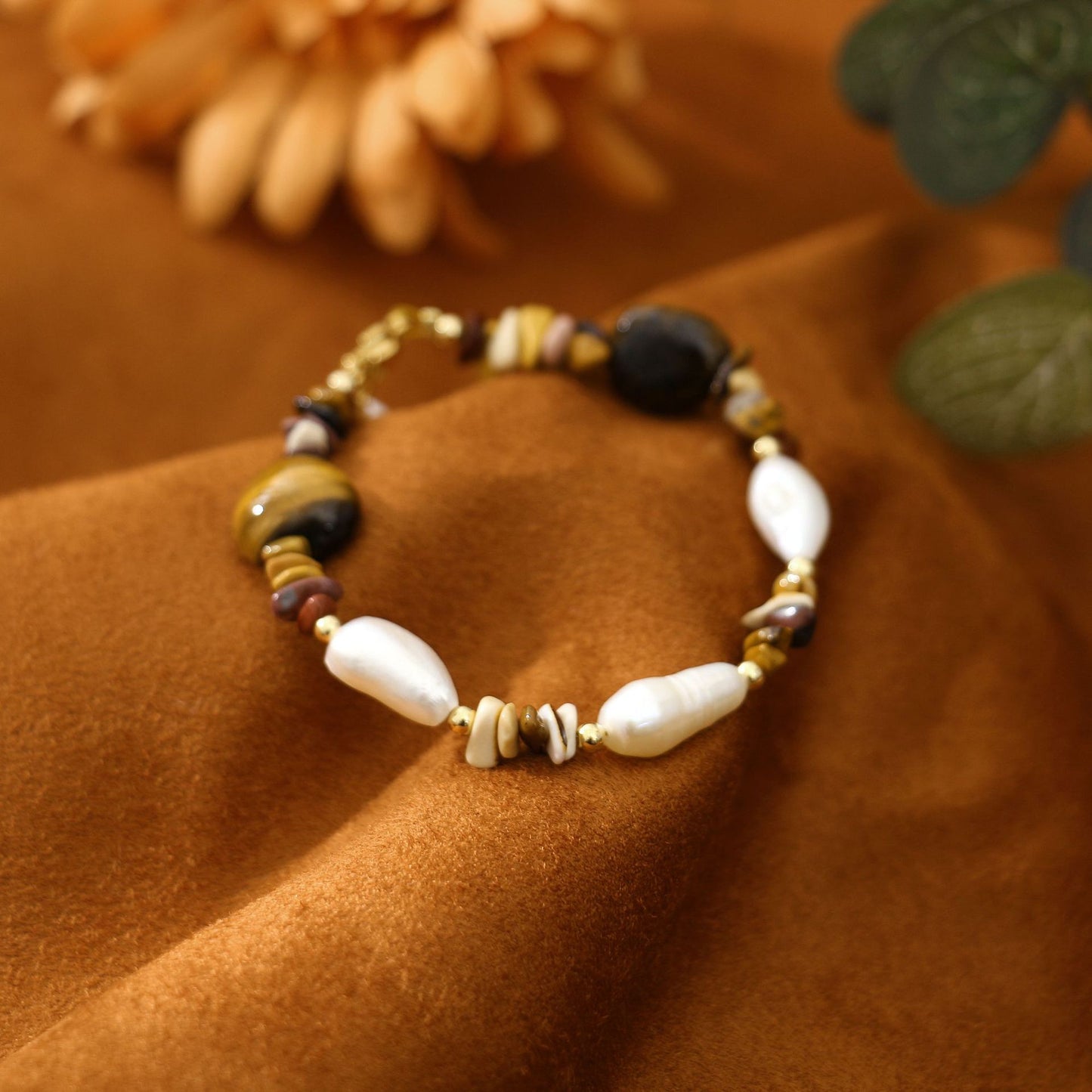 Tiger Eye Baroque Freshwater Pearl Versatile Bracelet