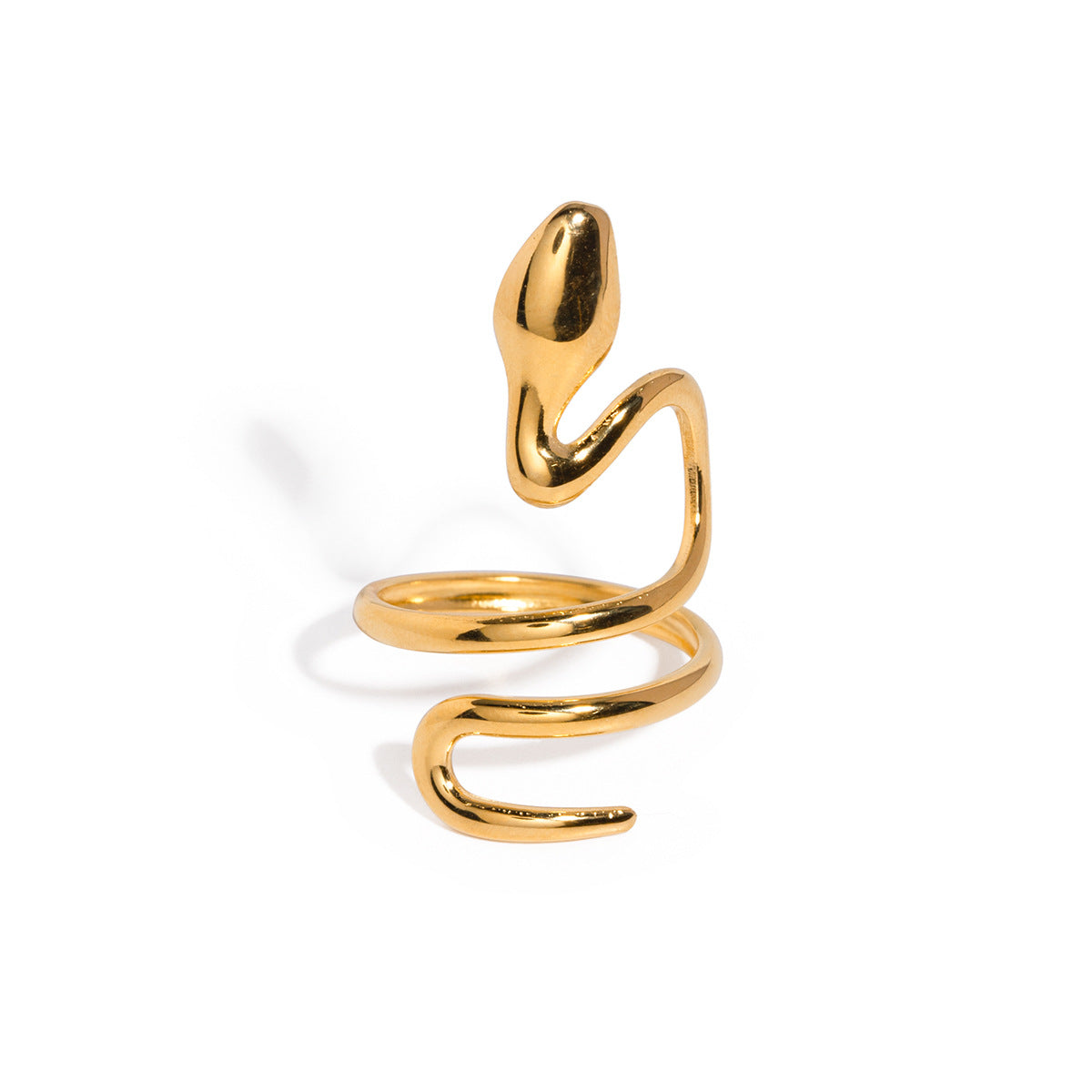 18K Gold Plated Snake Open Ring Waterproof